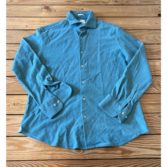 Rare Rabbit Button Down Shirt Size Large Men’s Turquoise - Picture 1 of 9